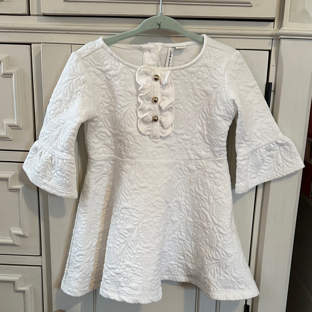 Janie and Jack Cream Textured Kids Blouse